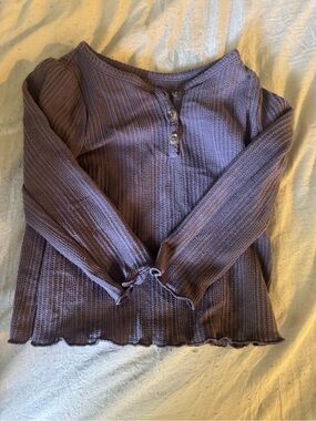 3 tops!! Henley Top - Lavender, maroon onesie, and brown, white western blouse